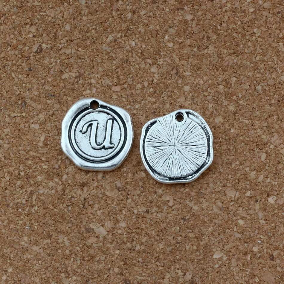 20 шт./лот с одной стороны буквы &quotU&quot диск первоначальный Сплав Подвески модные