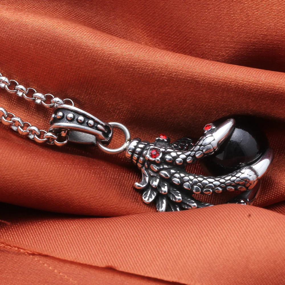 Мужской винтажный кулон в стиле панк из нержавеющей стали с цепочкой виде черепа