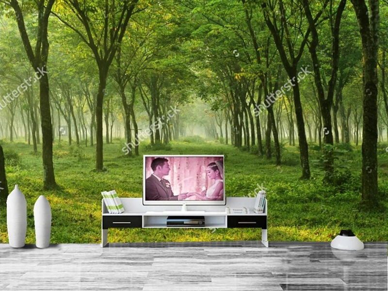 Пользовательские обои с природными пейзажами солнечный лес 3D фотообои для