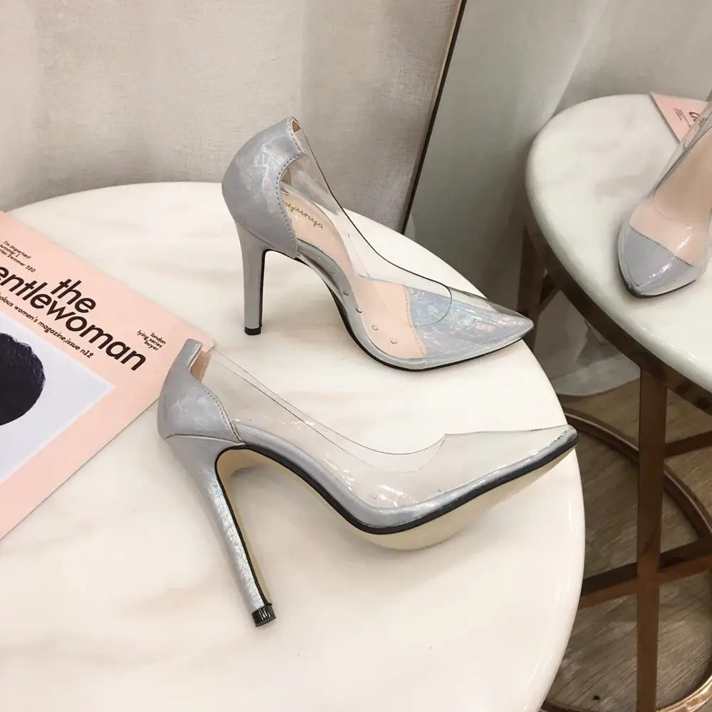 

Women's Pumps 2020 Summer New Arrival Pointed Super High Heels Transparent Stiletto Shallow Sexy Shoes Women's Summer Footwear