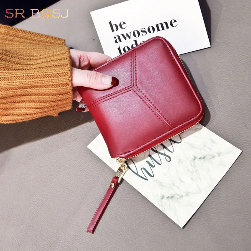 Бесплатная доставка черный зеленый красный Стильный винтажный кошелек женский