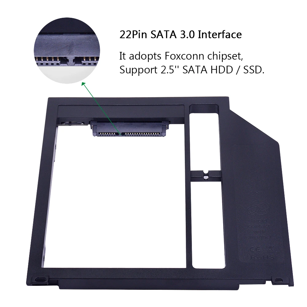 CHIPAL Foxconn чип SATA 3 0 2nd HDD Caddy 9 5 мм SSD корпус для Apple Macbook Pro Air 13 "15" 17 "SuperDrive Optibay|hdd
