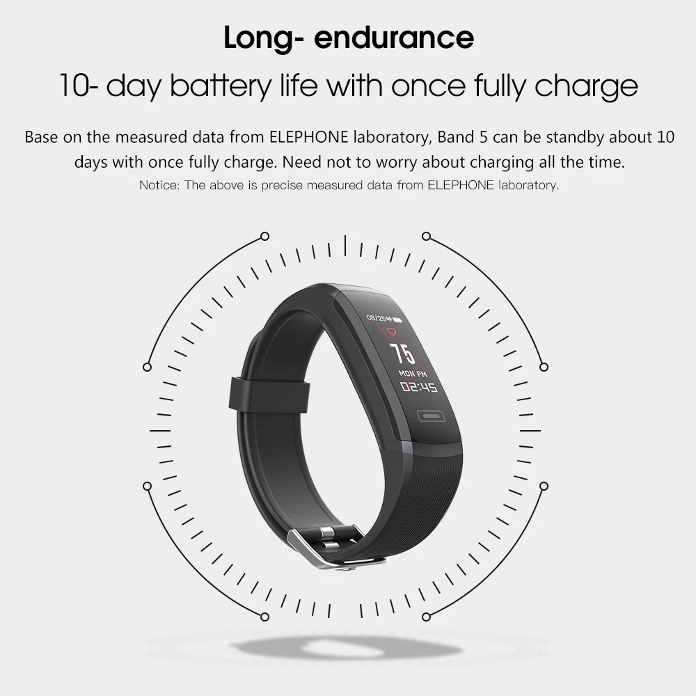 Elephone MGcool Band 5 умный Браслет спортивный беспроводной фитнес-трекер монитор сердечного ритма Smartband для IOS/Android