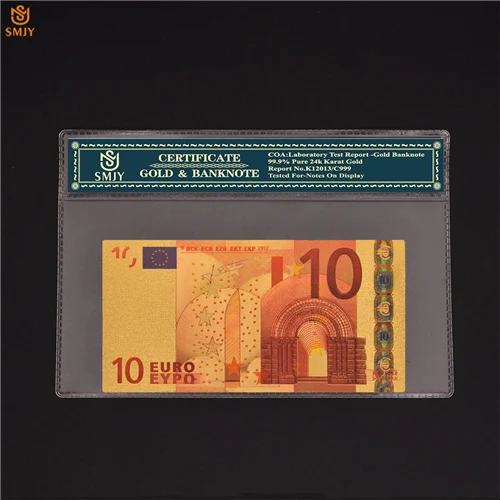 10 Euro-COA Евро банкнота 5 евро бумага деньги мир купюр валюта для сбора с КоА рамкой и Бизнес подарки - Цвет: 10 Euro-COA