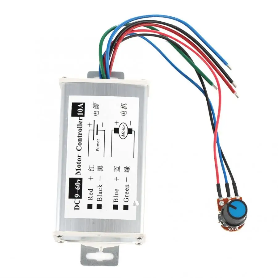 Мягкий пусковой алюминиевый корпус DC 9-60V 10A/20A PWM DC регулятор скорости электродвигателя контроллер двигателя мягкий пусковой