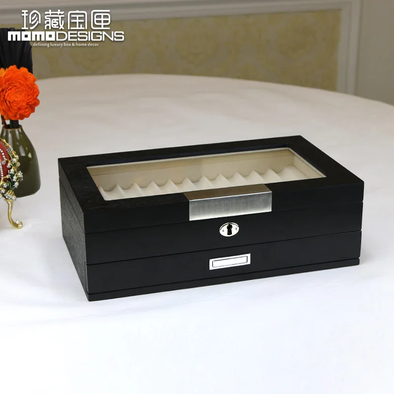 Деревянная ручка коробки для 24 шт. перьевой дисплей и дерева коробка хранения High