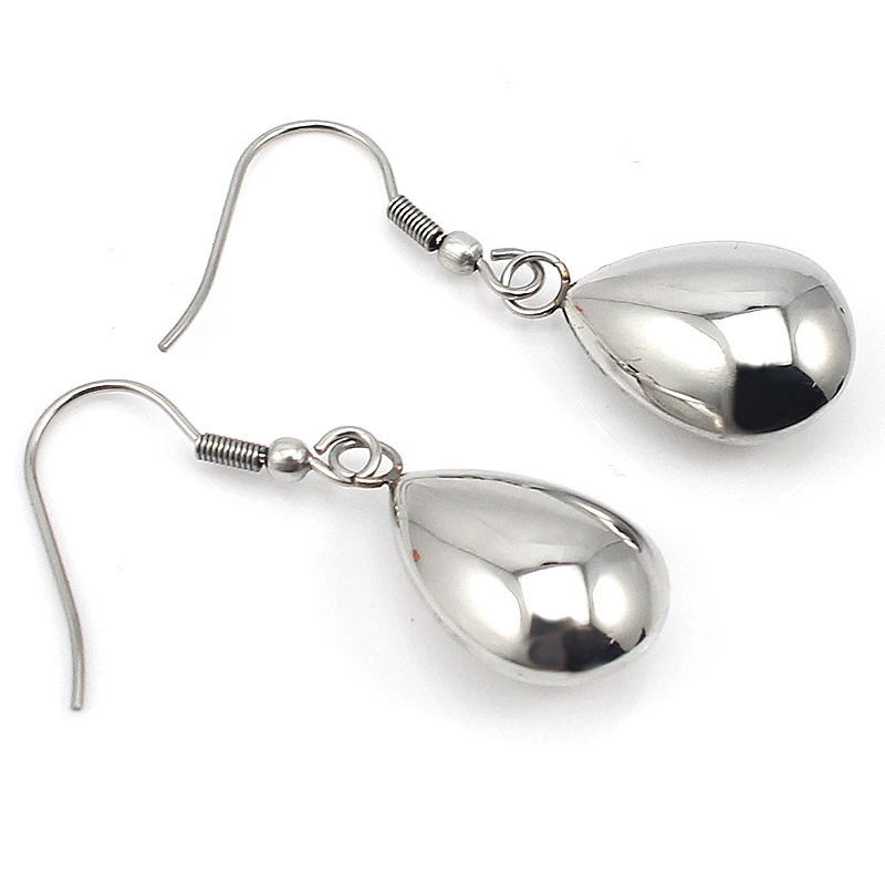 Современные ювелирные 316L из нержавеющей стали Silver Water Drop Серьги для женщин