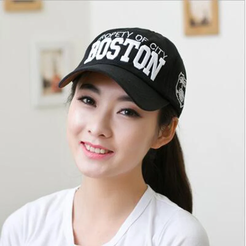 Лидер продаж хлопчатобумажные вышитые буквы Бостонская бейсболка бейсболки