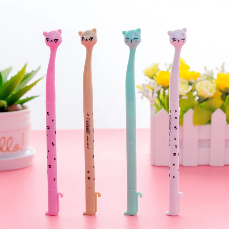

36pcs Creative High Foot Cat Neutral Pen Cute Cat 0.5 Black Needle Water Pen Cartoon Creative Stationery Supplies