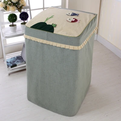 Утолщенный чехол для стиральной машины из хлопка и льна водонепроницаемый солнцезащитный защитный