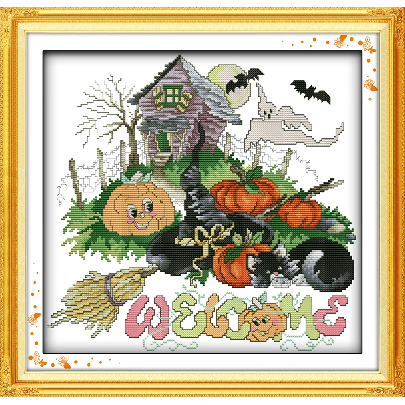 Набор для вышивки крестиком на Хэллоуин (1)(тыква)|Упаковка| |