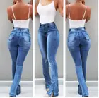 Осенне-зимние джинсы 2020 г., рваные женские джинсы с расклешенным низом для мам, женские джинсы скинни-клеш, широкие брюки большого размера, черные брюки