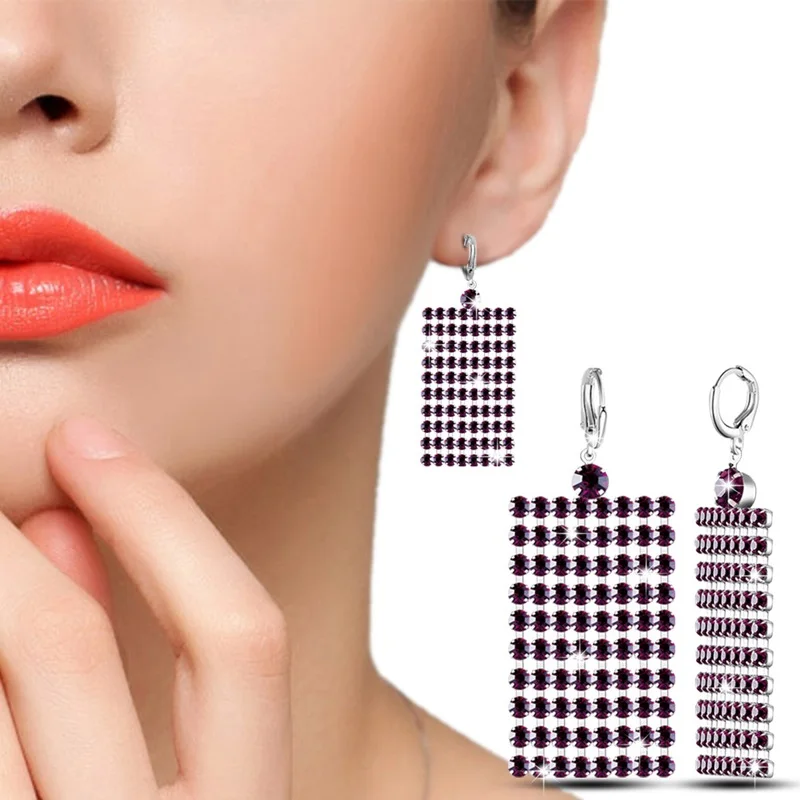 Серьги OMHXZJ из стерлингового серебра 30% пробы с красными длинными кисточками и