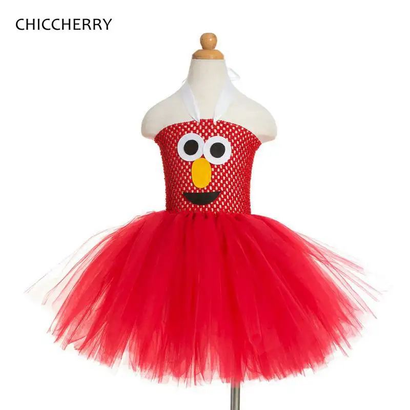 Fancy Design Sesame Street Elmo Children Girl Lace Dress Cute Kids Halloween Party Tutu Outfits Ropa De Ninas Teenagers Clothes | Детская