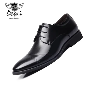 Мужские кожаные туфли с острым носком, черные или коричневые классические деловые туфли, рабочая обувь, большой размер 38-47, для зимы, 2019