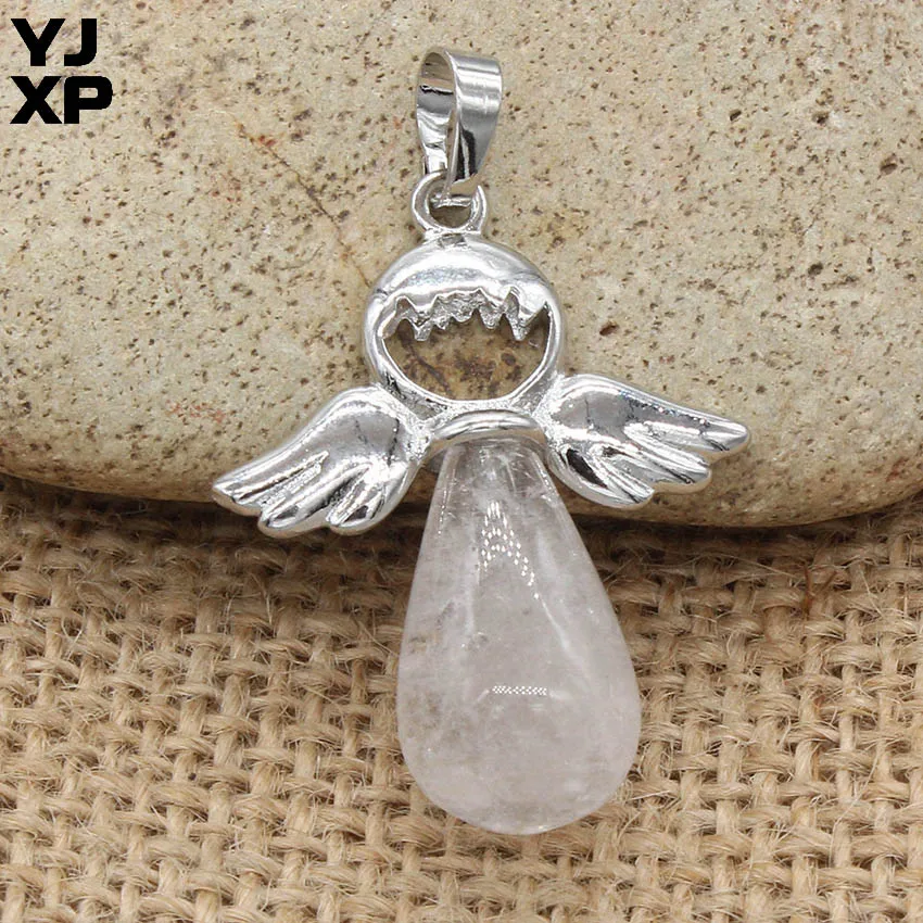 YJXP искусственный натуральный камень в форме капли воды аметист розовый кварц