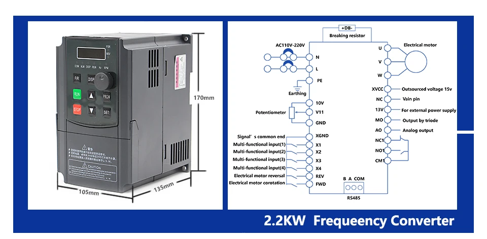 220 В 1.5kw вектор Inveter 2.2kw частотно-регулируемым приводом Инвертор VFD преобразователь частоты частотно-регулируемый привод мотора Скорость Управление