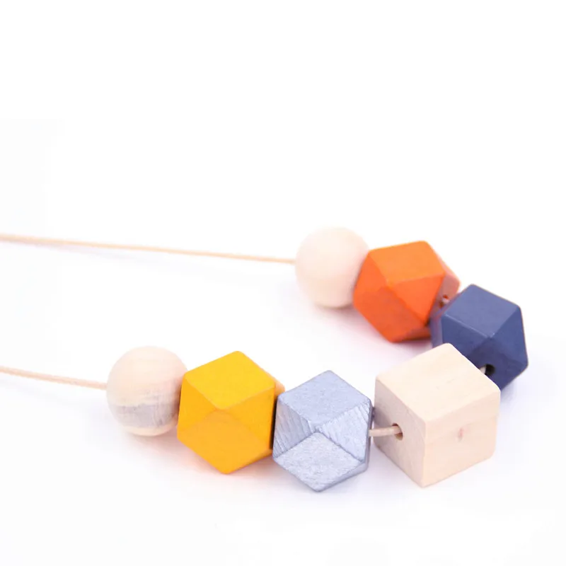 Женская Длинная подвеска из деревянных бусин Kpop ожерелье в стиле ретро с большим