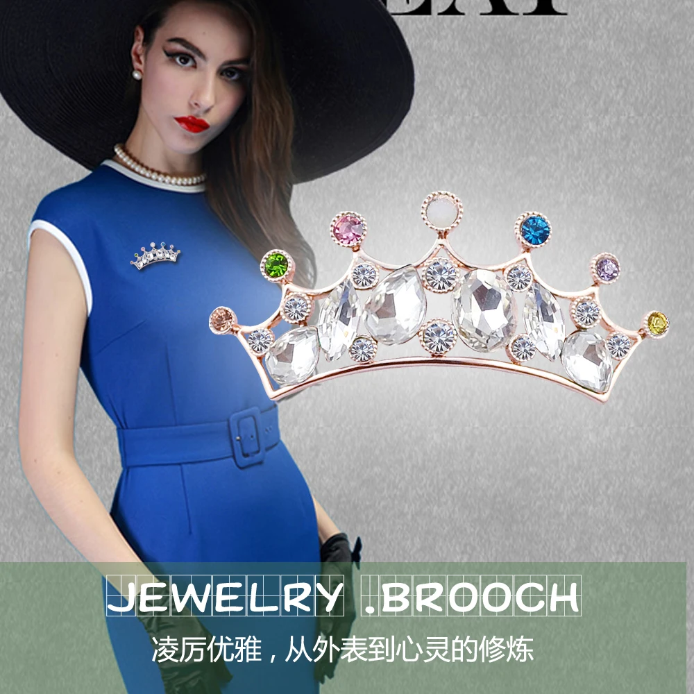 Zhen томоми Благородный Великолепный нежный шик Корона кристалл шарф пряжки брошь