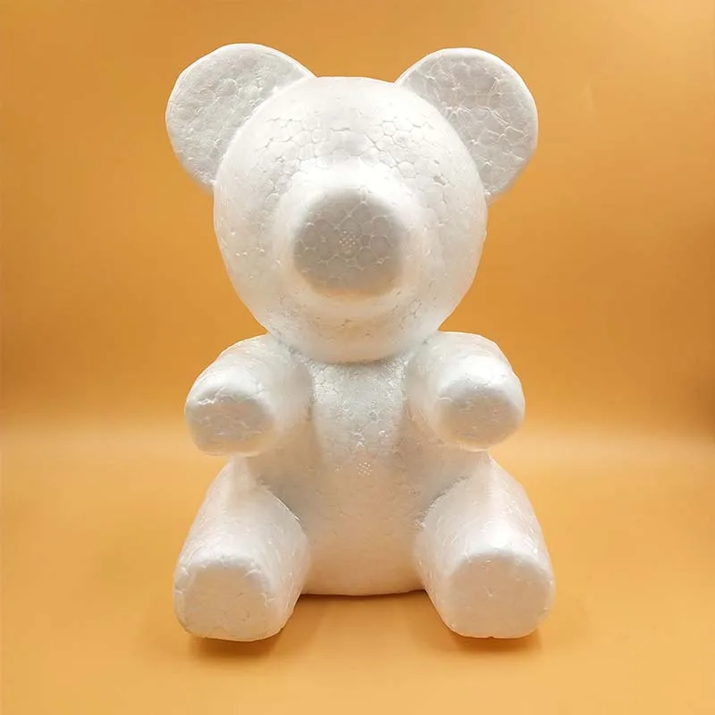 20cm 2 шт. 20 см мишка из роза пенополистирол пенопласт белая пена пресс-форма мишки розового плюшевого мишку белое сердце день Святого Валентина подарки вечерние Свадебные украшения - Цвет: 20cm