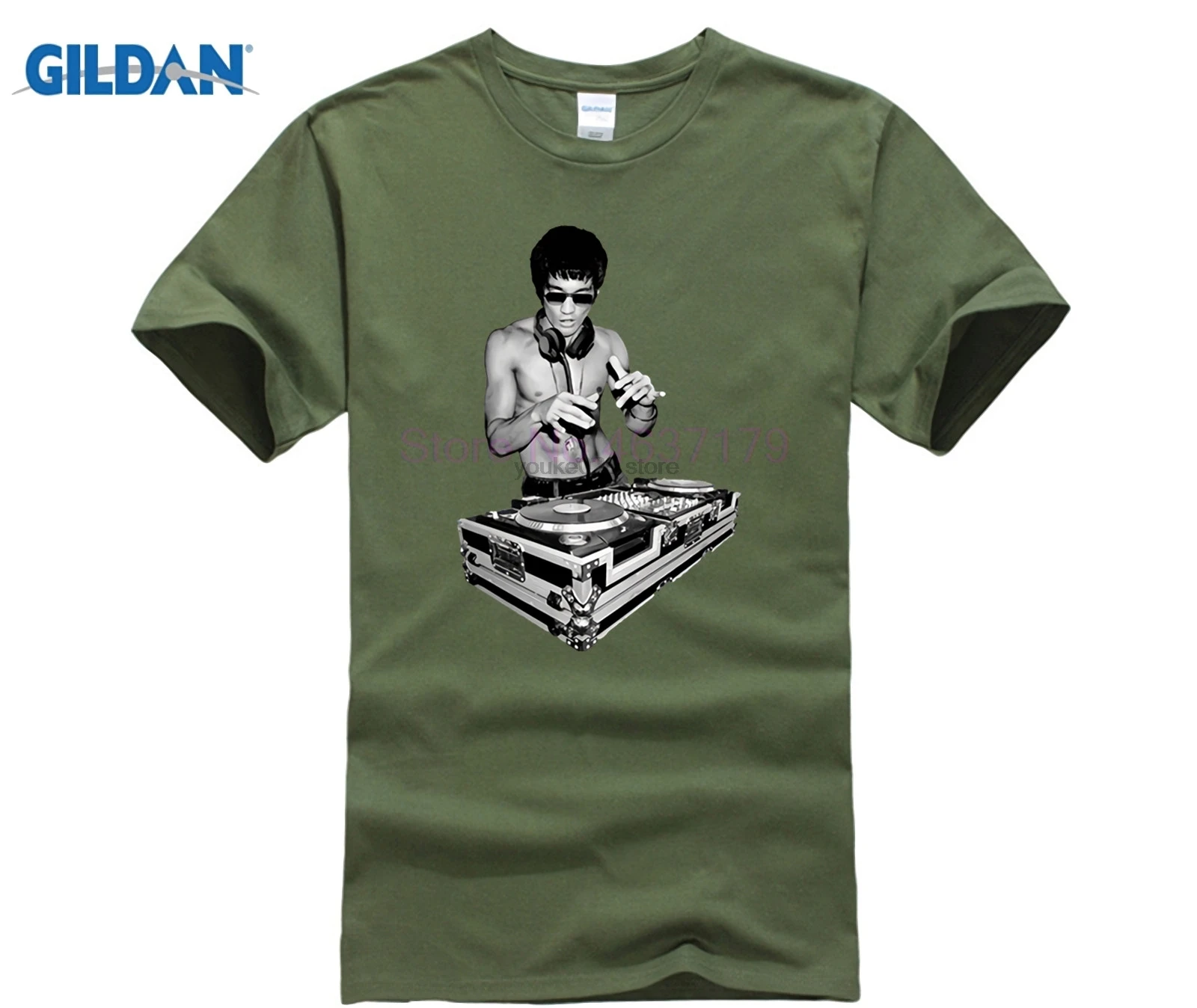 Новый креативный дизайн Kungfu папа Крейзи Брюс Ли DJ рубашка мужская майка MMA
