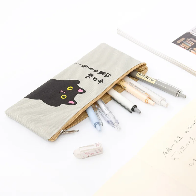 Чехол карандаш kawaii Cat из ткани Оксфорд чехол для офиса и студентов школьные