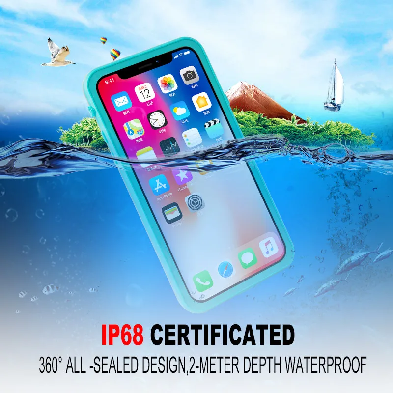 Водонепроницаемый чехол для iPhone X подводная ударопрочная защита IP68 от снега iPhonex