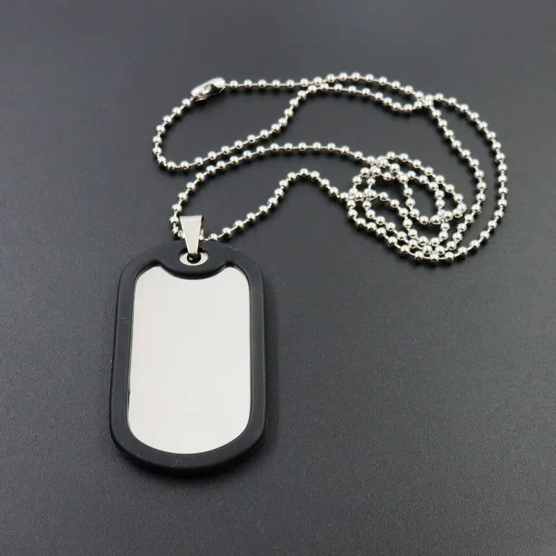 HALAMAKA ювелирные изделия пустые из нержавеющей стали Dogtags с оболочкой глушитель защиты армейские украшения 28 мм* 49 мм метки 60 см цепи