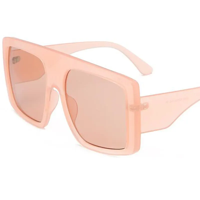 Женские модные роскошные брендовые розовые большие солнцезащитные очки с