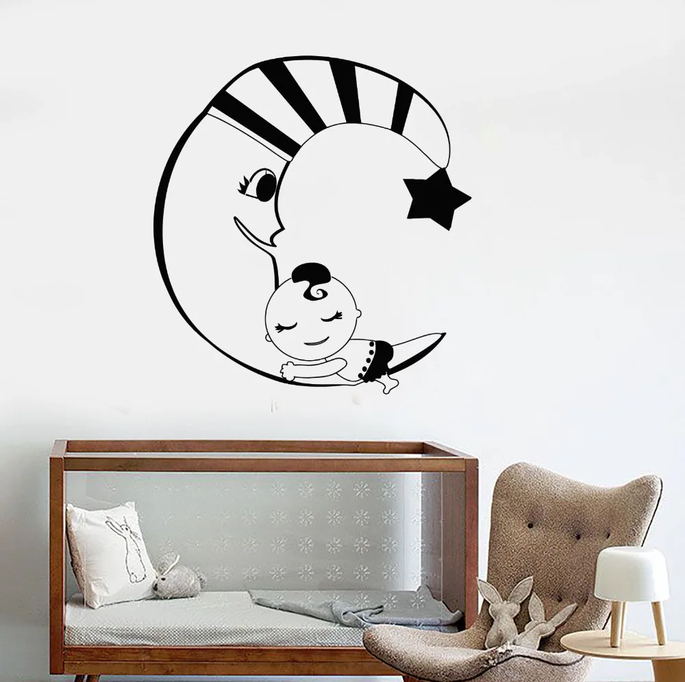 

Crescent Moon Star Wall Decals Baby Room Dream Bedroom Nursery Stickers Home Wall Decor Cute Art Self Adhesive Sticker ZB566