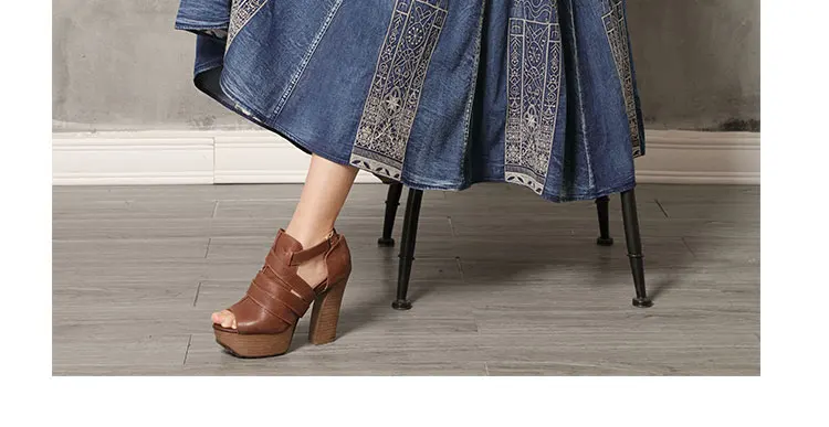 Летнее платье Yuzi. may Boho, новые джинсовые женские платья с круглым вырезом, без рукавов, сарафан с вышивкой, качели с подолом, Vestido DZ301 Vestidos