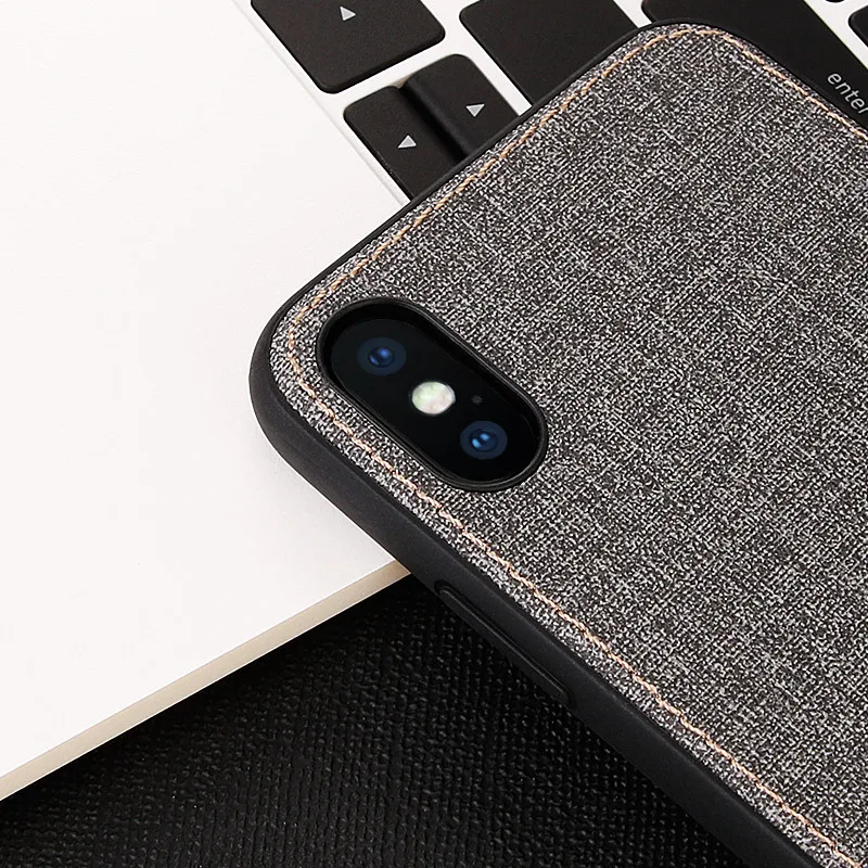 Тканевый текстурный чехол для телефона iphone xsmax xr роскошный силиконовый край