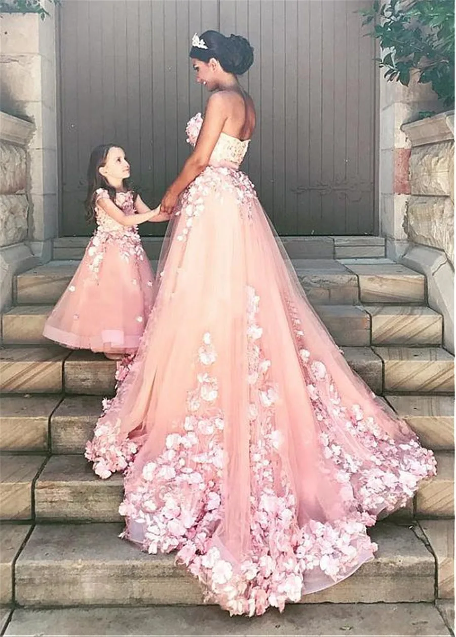 Нежное розовое Тюлевое свадебное платье трапециевидной формы без бретелек с