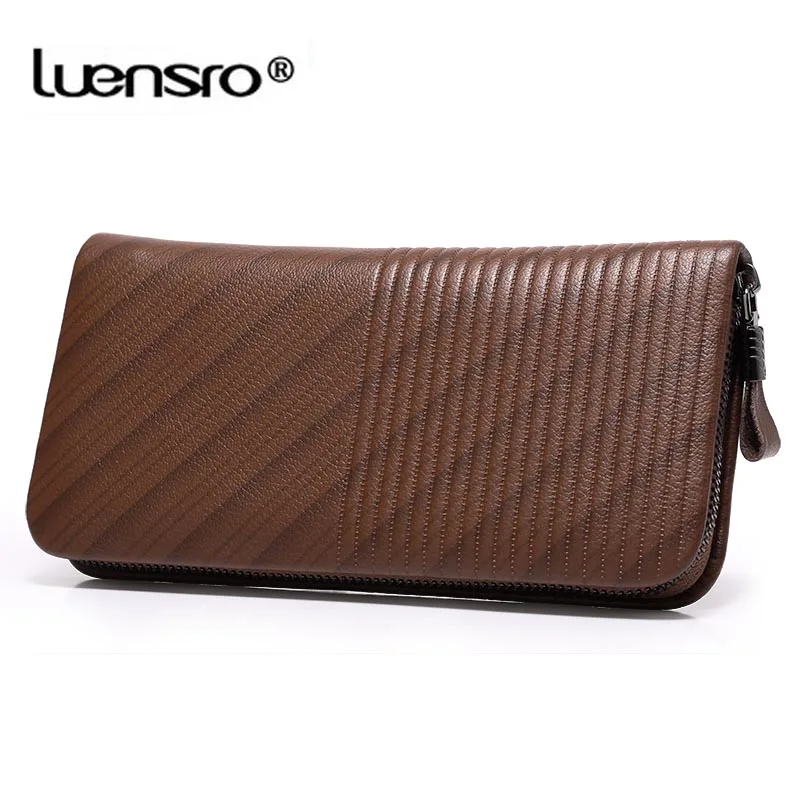 Брендовые мужские кошельки LUENSRO из 100% натуральной кожи Длинный кошелек деловой