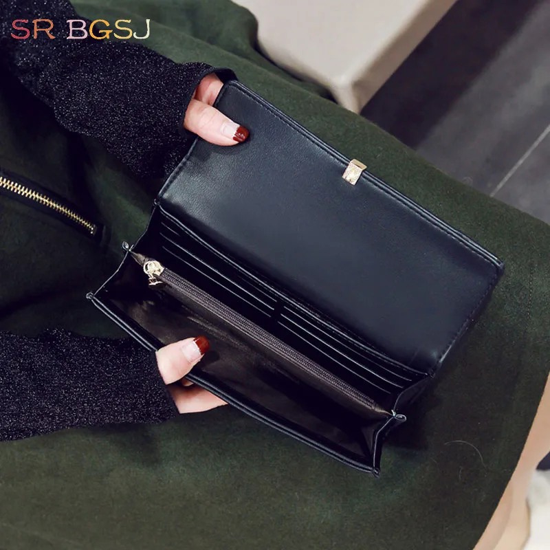 Бесплатная доставка Черный Зеленый Розовый винтажный женский кожаный Длинный