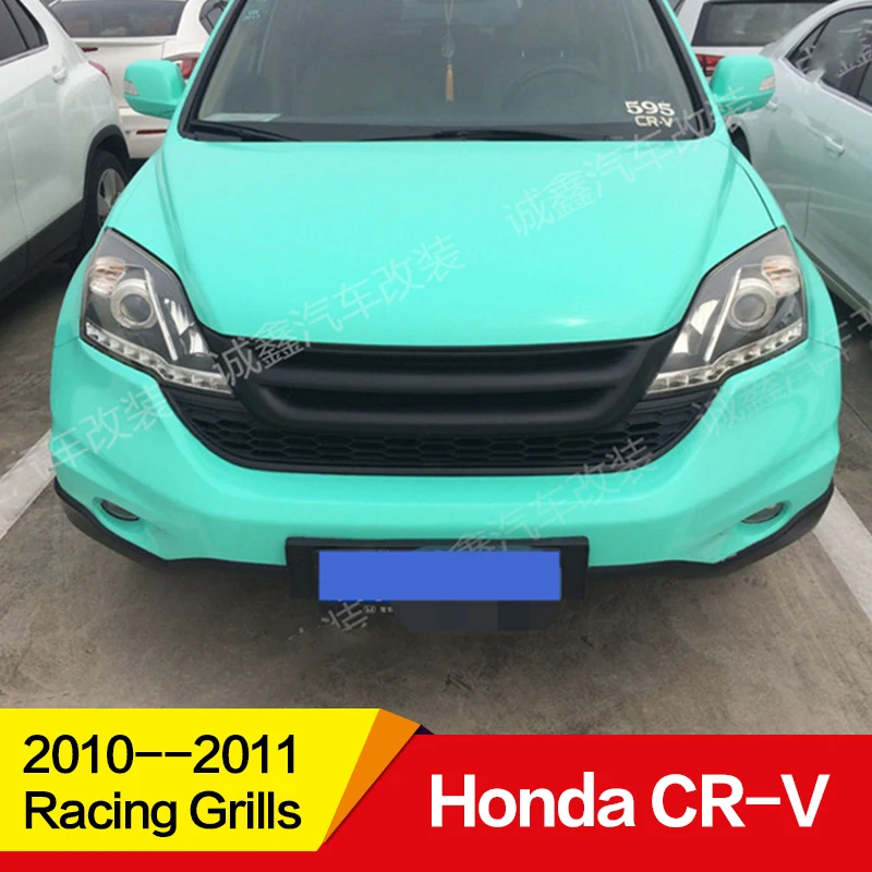 Использование для Honda CRV гоночных грилей 2010 2011 год углеродное волокно рефитт Передняя Центральная гоночная решетка крышка аксессуары без логотипа автомобиля