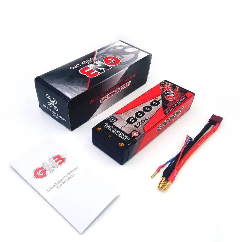 Gaoneng GNB 6000 mAh 2 S 7 4 V 120C Hardcase LiPo батарейный блок с w/h 5 0mm bullet Deans T Plug для 1:10 1/10 RC