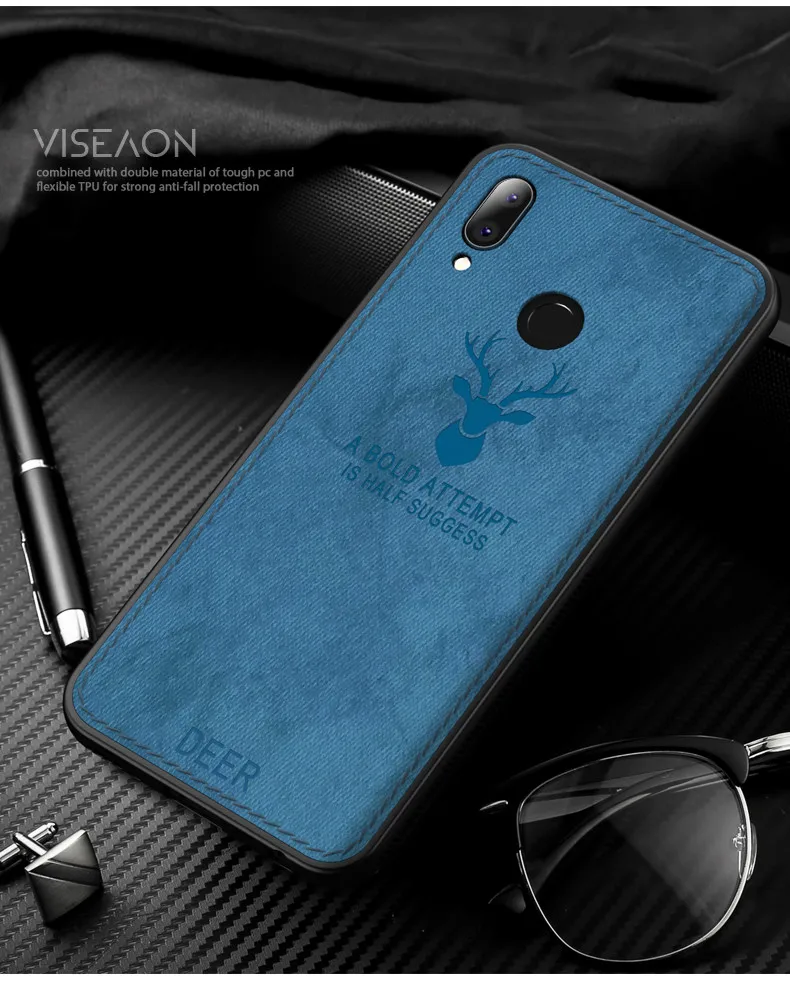 Deer Blue QINUO Бэтмен тканевый текстильный чехол для телефона для huawei mate 9 10 20 Pro олень ткань чехол для huawei P10 Plus P20 P30 Lite Pro Capa - Цвет: Deer Blue