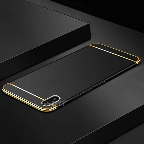 3 в 1 матовый чехол для samsung A10 A20 A30 A40 A50 A70 ПК жесткая задняя крышка для телефона для samsung Galaxy A70 A30 A50 Броня чехол s Coque - Цвет: Черный