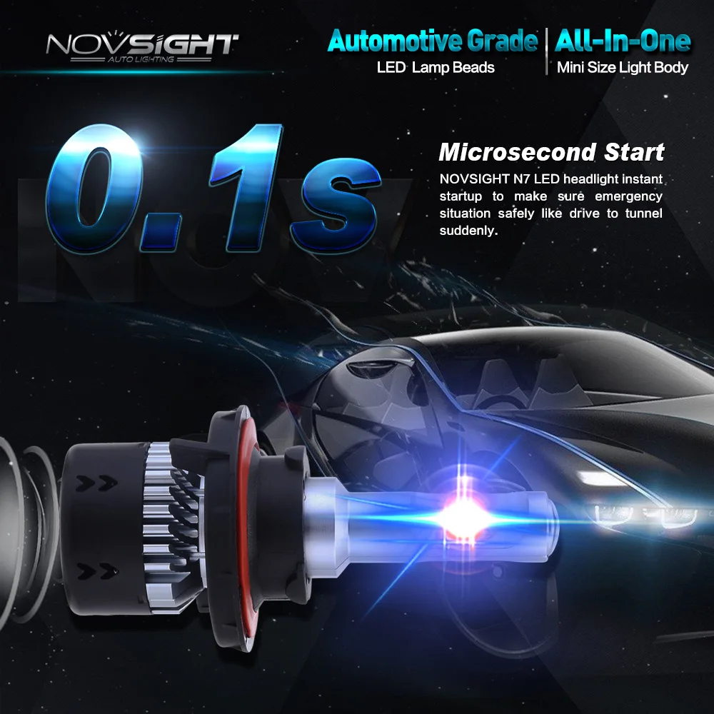 NOVSIGHT H4 H11/H8/H16 H7 автомобильный головной светильник s лампы 70 Вт 10000LM H15 Play and Plug