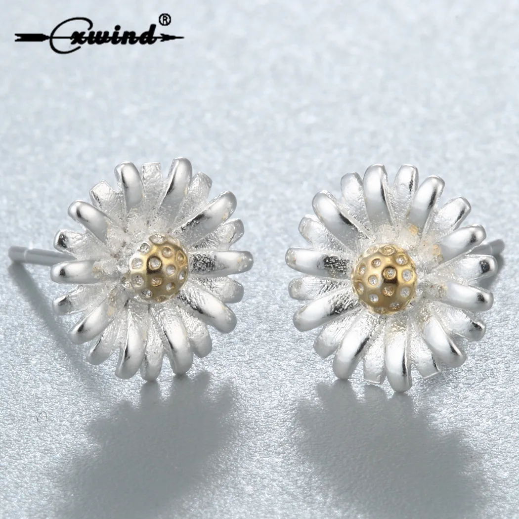 Женские серьги гвоздики Cxwind Boho с цветком эффектные золотым отлично подходят для