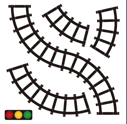Railway curve 5 см* 5 м железнодорожная Дорога трек-сцена лента широкая творческая дорожное движение клейкая маскирующая бумажная лента «сделай сам» дизайн стикер дети игрушка автомобиль играть - Цвет: Railway curve
