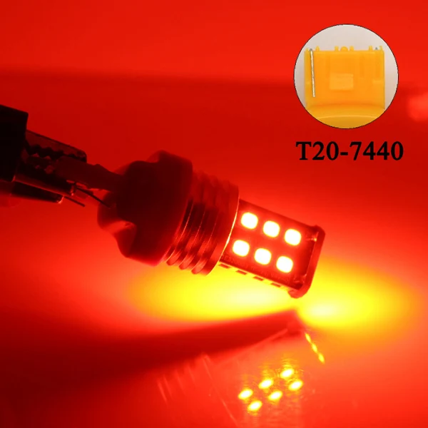 2 шт. 1156 Ba15s P21w Bau15s 15 SMD светодиодный лампы 7506 1141 автоматический тормозной фонарь заднего хода T20 7440 7443 указатель поворота светильник ciihon - Испускаемый цвет: red-T20-7440