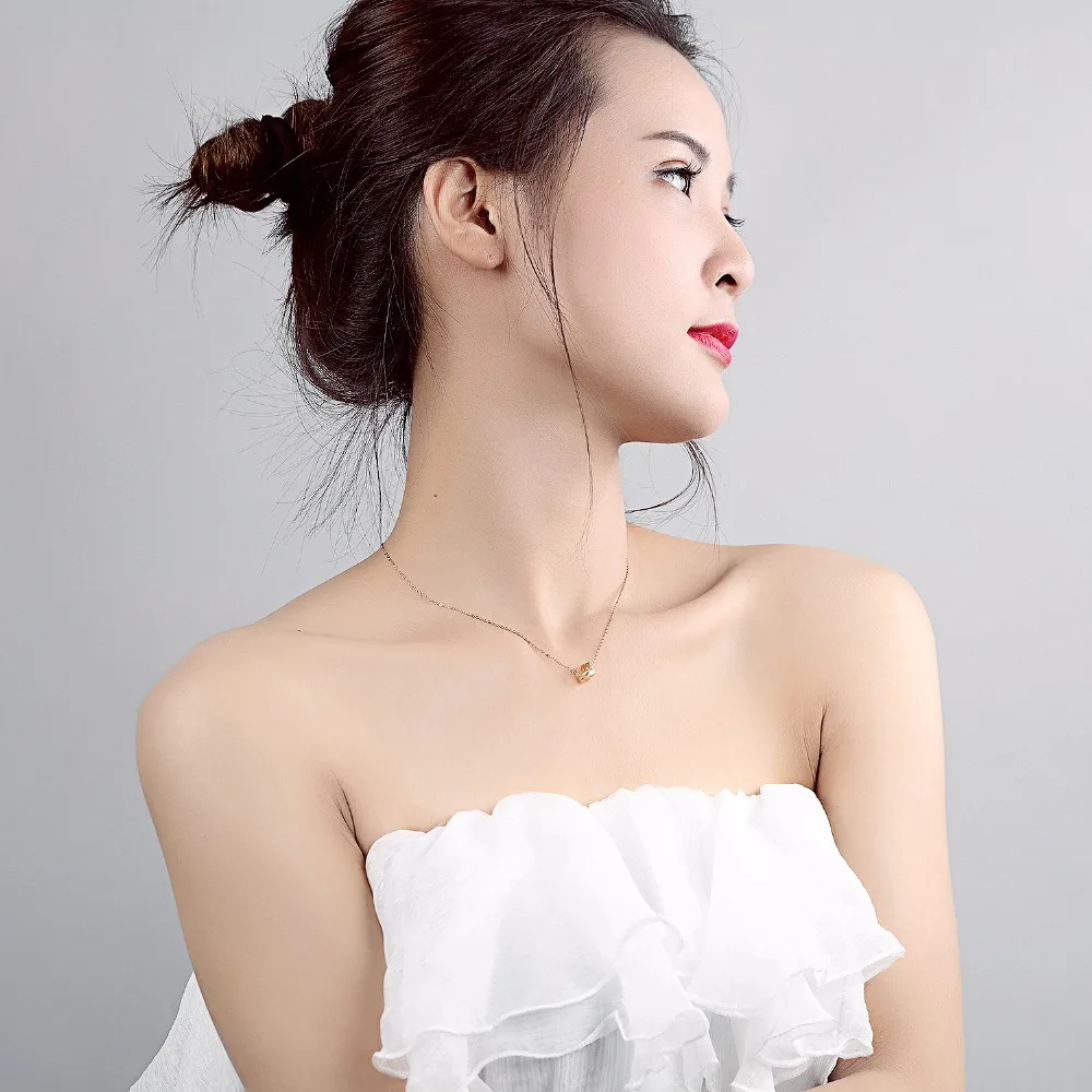 

Fashion Love Colorful Small Blue Crystal Square Pendant Necklace Rose Gold Color Stainless Steel Women Christmas Gift