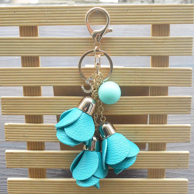 Милый брелок с кисточкой и цветком модный новый для ключей женский женская сумка
