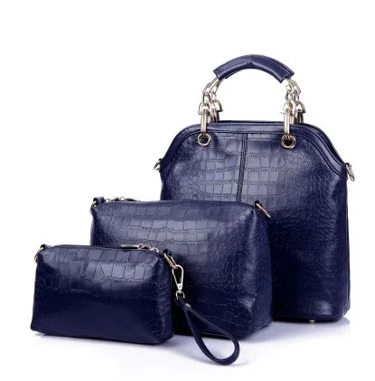 3 IN 1 composite bag crocodile skin woman famous design vintage tote.tassel shoulder bag.clutch wallet 47.20836.Free shipping |