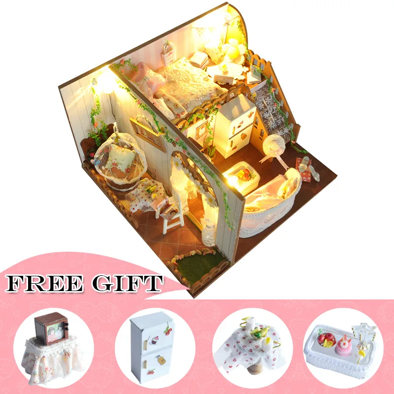 Кукольный домик Cutebee миниатюрная мебель кукольный домик Сделай Сам миниатюрные домики комната коробка театральные игрушки для детей DIY кукольный домик TD12 - Цвет: TD10-A