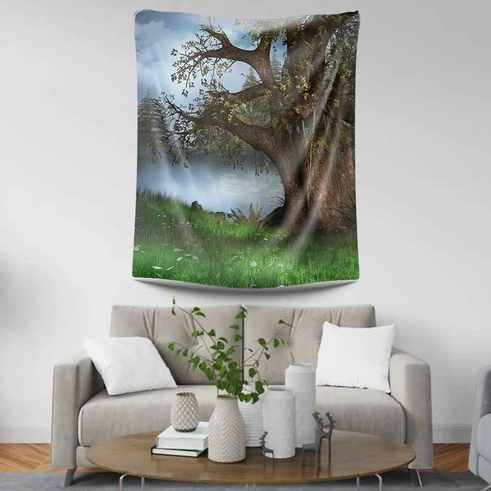 Комнатное настенное одеяло в виде грибов настенная подвесная гобеленка ткань