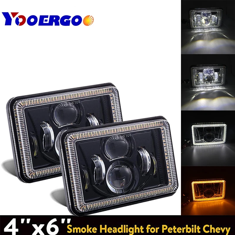 

2pcs 5 Inch 4x6 Car Auto DRL Led headlamp For Jeep Cherokee Dodge Toyota 4x6" LED Truck Headlight Hi/Lo beam Square headlight