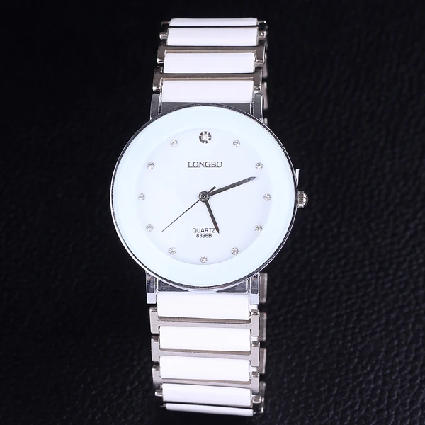 Lovers watch fashion rhinestone crystal white ceramic stainless steel Japan quartz brand name new with tags drop shipping | Наручные часы